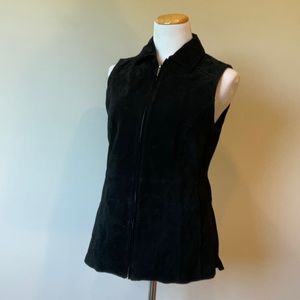 Dennis Basso Black Suede Vest